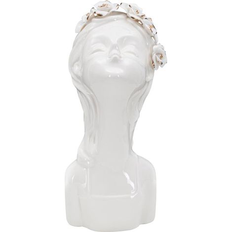 Vaso decorativo in ceramica bianca, 10x14x26 cm – Young Lady Roses (1/5)