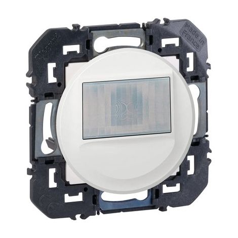 Legrand – Détecteur de mouvement 2 fils 100-240V – Compatible avec ampoules jusqu'à 150W – Installation encastrée ou en saillie – Rattrapage angulaire - Blanc