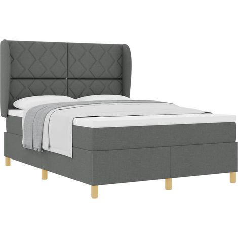 Maison Exclusive - Boxspringbett mit Kopfteil Dunkelgrau 190 x 14 (1/5)
