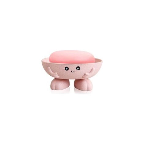 Porte-savon mignon porte-savon pour enfants créative beau bar porte-savon compteur pour douche salle de bain plan de travail cuisine (rose) (1/5)