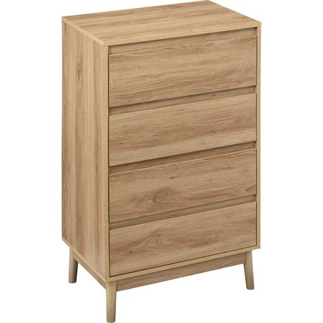 Kommode mit 4 schubladen in natürlicher eichenoptik abana - 5five (1/4)
