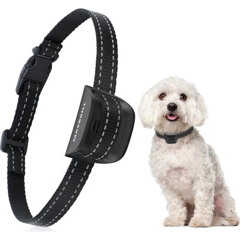 Collier Anti Aboiement pour Petits Chiens, Collier Anti Aboiement Chien avec 2 Modes Ajustables Son/Vibration 7 Niveaux de Sensibilité, Efficace et Humain, Noir (1/5)
