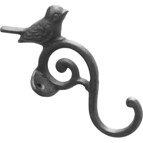murale rustique SOLUSTRE en fonte noire motif oiseau pour