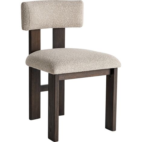 Lot de 2 chaises contemporaines beige en polyester finition marbrée élégante - Beige marbré bois naturel (1/5)