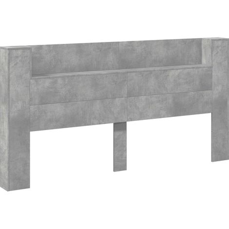 Maison Exclusive - Cabecero de almacenamiento con LED Gris Hormig (1/5)