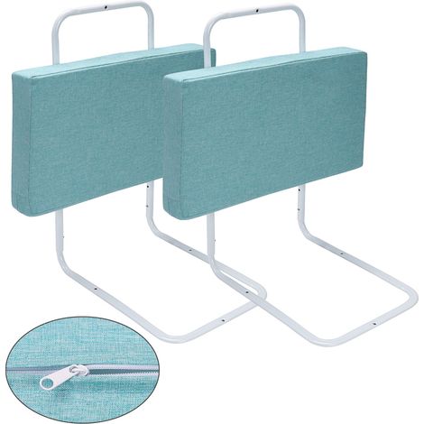 Wolketon 2x50cm Barrières de Lit Bébé, 100cm Barriere de Securite Enfant Lit, Réglable En Hauteur, armature de lit pour les tout-petits,Vert 28cm