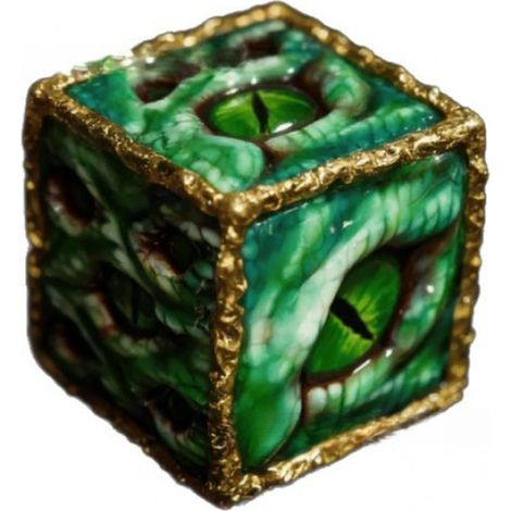 Ornement carré à multiples facettes en forme de dé à œil de serpent, une pièce unique et innovante (1/5)