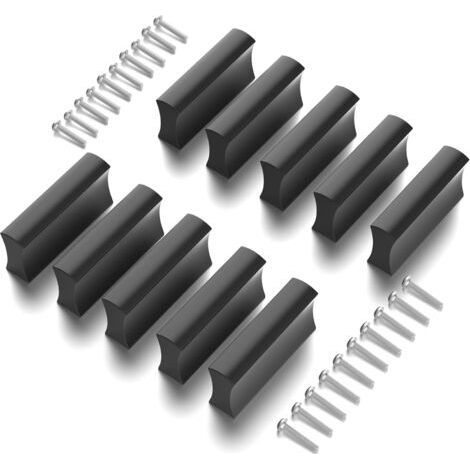 Pack of 10 black furniture handles, 32 mm, cabinet handles, kitchen cabinet handles, drawer handles, black door handles for drawers, cabinets, furniture (matte black) (1/5)