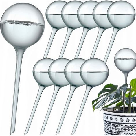Set di 10 dispositivi di irrigazione automatici a forma di globo per piante da interno ed esterno, FLOWER POWER (1/5)