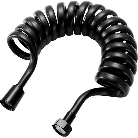 Teleskopschlauch Federschlauch flexibel Duschschlauch für WC Armaturen, Sitzduschen, Handbrausen und Waschtischarmaturen 5 Meter (schwarz) (1/5)