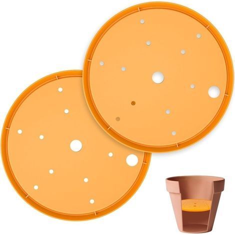 Lot de 4 inserts ronds pour pot de fleurs avec trous de drainage pour extérieur, 10 pouces (1/4)