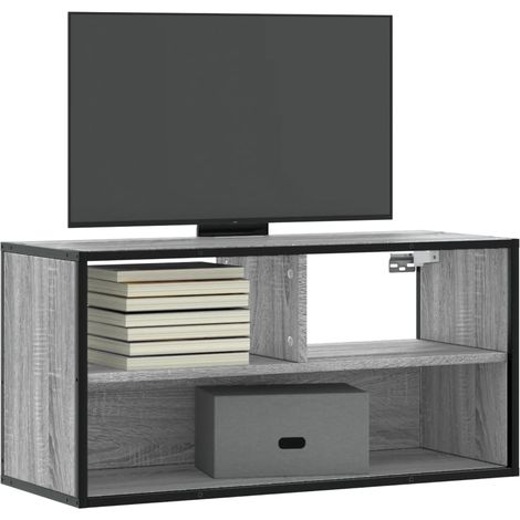 TV-Schrank Grau Sonoma 80x31x39,5 cm Holzwerkstoff und Metall