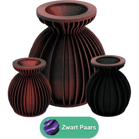 Vase Imprimé en 3D en PLA Durable pour Fleurs Séchées et Artificielles - Aspect Bois - PANGIVO