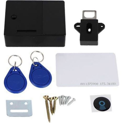 Serrure électronique invisible pour meubles, serrure cachée, serrure RFID à monter soi-même pour tiroirs, armoires et penderies en bois A (1/4)