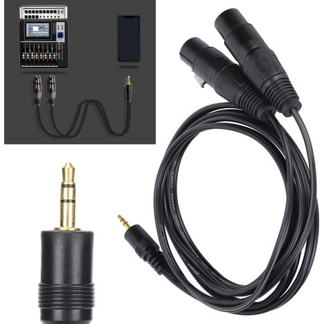 Câble de Division Y XLR Femelle Double vers Jack 3,5 mm pour Connexion Audio