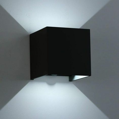 applique murale extérieure détecteur de mouvement 12W éclairage mural LED, IP65, capteur de lumière murale pour jardin/couloir/chemin, 6000K Blanc Froid, Noir (1/5)