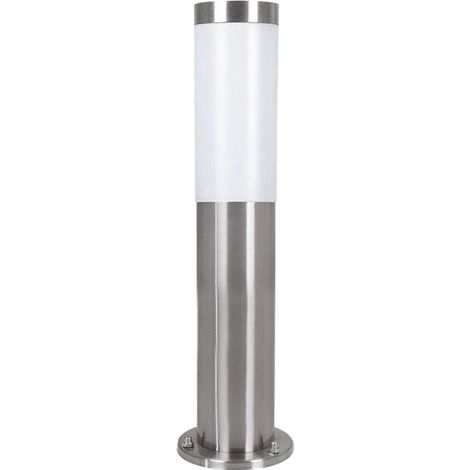 Borne extérieure Helsinki inox 450mm – Acier inoxydable – IP44 – Culot E27 – Pour jardins et allées – Installation facile (1/5)