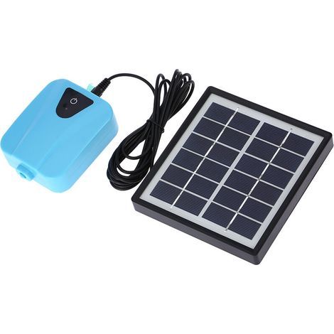 Pompe Solaire pour Aération d'Étang - Oxygénateur d'Eau avec Pompe à Air pour Aquarium (2L/min. Argent) (1/5)