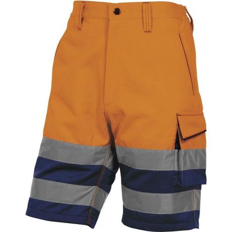 Deltaplus, Muta da Lavoro Alta Visibilita', Arancione Fluo, Blu Navy, Taglia XXL, Poliestere-Cotone