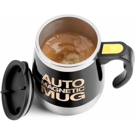 Magnetic Mixing Cup Auto Stirring Coffee Cup Automatic Stainless Steel Magnetic Cup for Coffee Tea Hot Chocolate Milk Cocoa Protein-Fei Yu (1/4)