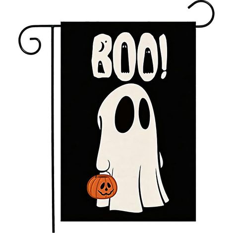 Morceaux de drapeaux d'Halloween, drapeaux d'Halloween, drapeaux d'Halloween double face pour jardin extérieur, tissu polyester 30 x 45 cm (1/4)