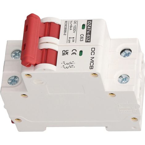 Ej.Life 1000V 2P Miniatur-DC-Leistungsschalter DIN-Schienenmontage 6000A Ausschaltvermögen für Solar-Photovoltaik-Anlage (1/5)