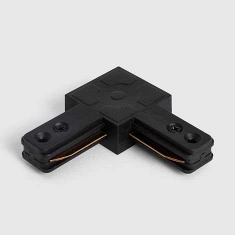 Conector Tipo L para Carril Monofásico PC Negro (1/4)