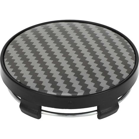 Cache-Moyeu De Roue Noir 1PC Universel Motif Fibre Carbone Plastique, 60mm Extérieur, 55mm Intérieur, 4mm Clip, Protection Poussière, Installation Facile (1/5)