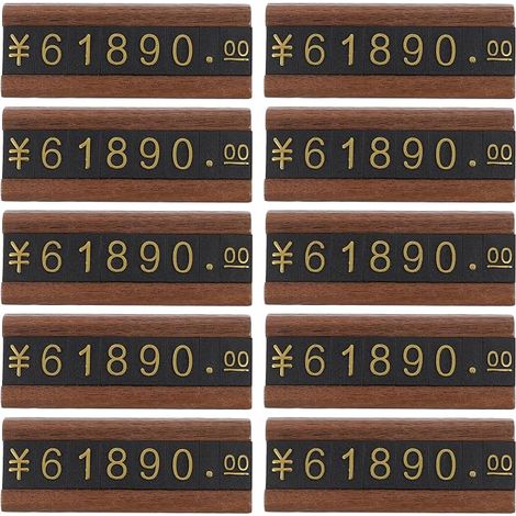 Set of 10 Jewellery Price Display Stands Numbered Price Blocks with 10 Retail Display Labels for Sale Counters Boutiques and Stores (1/5)