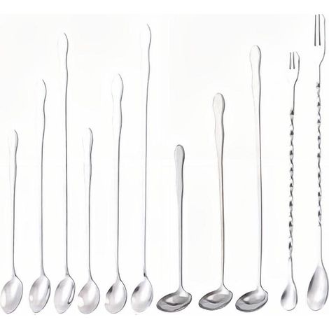 Ensemble 11 Pièces De Couverts En Acier Inoxydable 304 Poignée Longue (1/5)