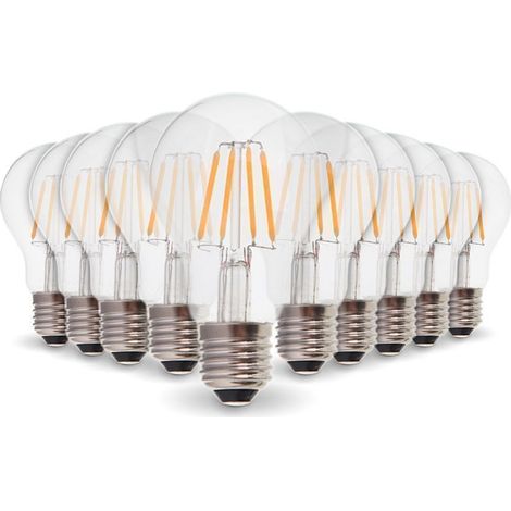 Set di 10 lampadine LED E27 4.9W Filamento eq. 40W bianco caldo 2700K (1/3)