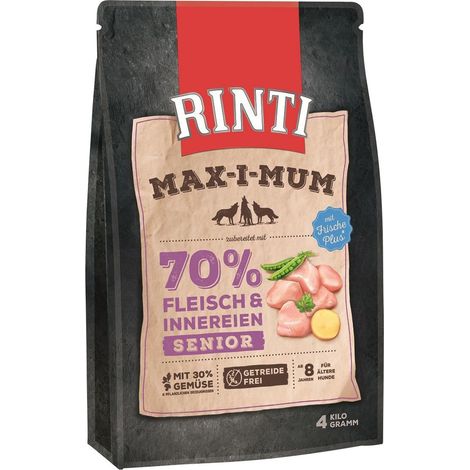 Rinti Max-i-Mum Hundetrockenfutter Senior 4 kg Fleisch & Innereien Trockenfutter