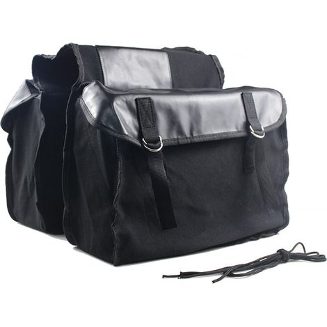 Sacoches de vélo en toile de grande capacité, support arrière de vélo pour cyclisme, voyages, déplacements, moto (1/5)