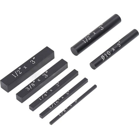Lot de 7 cales de réglage en aluminium anodisé noir, outil de menuiserie pour mesure précise, coloris noir (1/5)