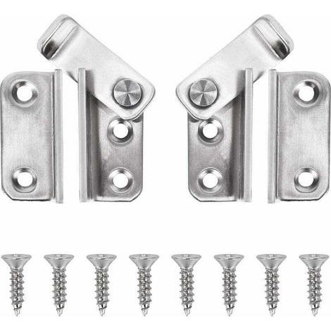 pair Loquet Porte Cadenas Moraillon Droite et Gauche Verrou de Porte à Pêne Coulissant en Acier Inox Crochet Antivol Loquet de Verrouillage de Boucle 2pcs