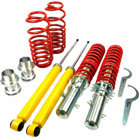 Les suspensions combinées filetées TA Technix sont compatibles avec les Audi A3 / Seat Leon, Toledo II / Skoda Octavia I / VW Bora, Golf IV et New Beetle. (1/5)