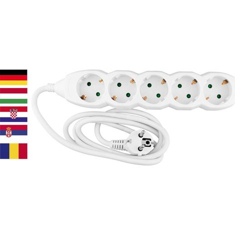 Kabel Strend Pro DG-805B, Schuko-Steckdose, 1,50 m, 5 Steckdosen, HU, RO, SRB, CRO (1/2)