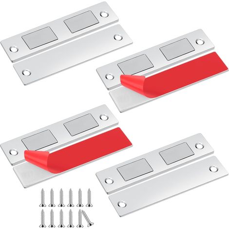 Aimants pour portes de placard, lot de 4 aimants ultra-fins et puissants pour portes de placards de cuisine. Fermeture magnétique pour meubles.