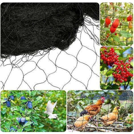Filet de protection pour bassin noir à mailles fines (18 x 18 mm), 10 m x 5 m - Protection contre les oiseaux, les feuilles et les éclaboussures.
