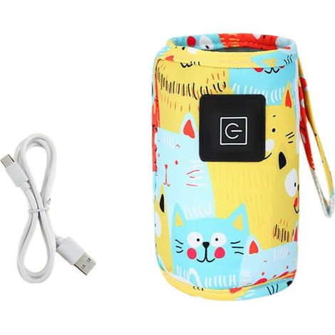 Three-speed temperature control cartoon warm milk cover home outdoor portable milk bottle insulation cover usb heating constant temp (1/5)