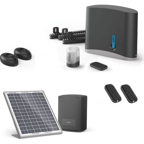 Motorisation solaire pour portail coulissant Zenia SE + 2 télécommandes supplémantaires (3 en tout) - Avidsen