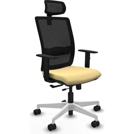 Silla de oficina piqueras y crespo Haches crema cuero sintético (1/2)