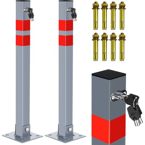 Randaco Blocco di parcheggio Palo di confine Palo di confine 65 cm Barriera di parcheggio 2 pezzi (1/5)