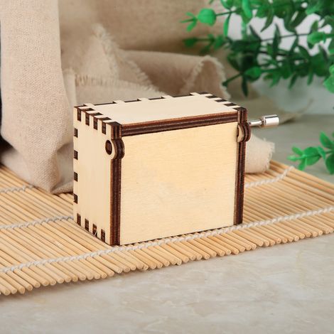 Boîte à musique vintage en bois blanc sculpté, cadeau rétro (Harry Potter) (1/5)