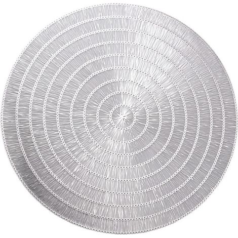 Mantel individual, mantel de mesa, decorativo, redondo, 38 cm, ELEGANTE, calado, plateado, 1 unidad. (1/4)