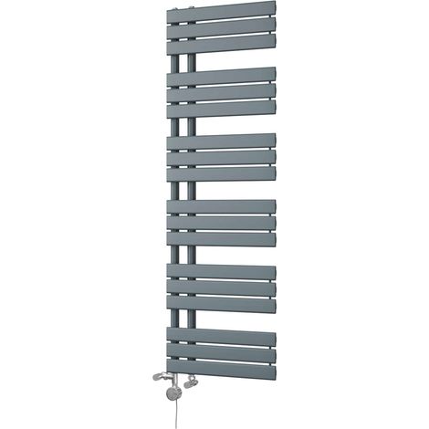 Tristan - Anthracite Dual Fuel Towel Rail H1564mm x W500mm Thermostatic (1/3)