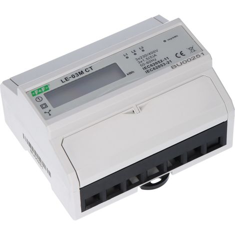 Contador de electricidad trifásico con relación programable, RS-485 MODBUS, LCD, clase 1 LE-03M-CT (1/2)