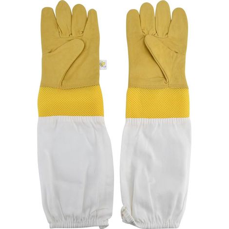 Gants d'apiculture en peau de mouton respirante à manches longues pour apiculteurs (1/5)