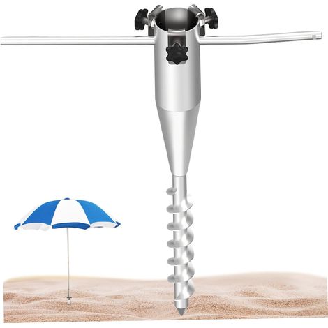 Anclaje de arena para sombrilla de playa en espiral de 20 pulgadas, soporte ajustable para sombrilla de arena, anclaje de playa portátil sin número (1/5)
