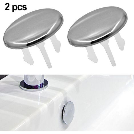 2 coperture di ricambio per il troppopieno del lavello, anello decorativo rotondo in ABS (1/4)